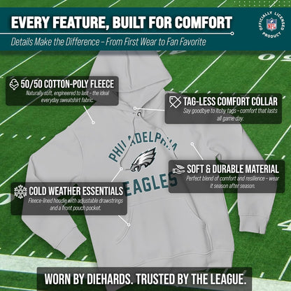 NFL Adult Gameday Hooded Sweatshirt - Poly Fleece Cotton Blend for Warmth and Team Representation