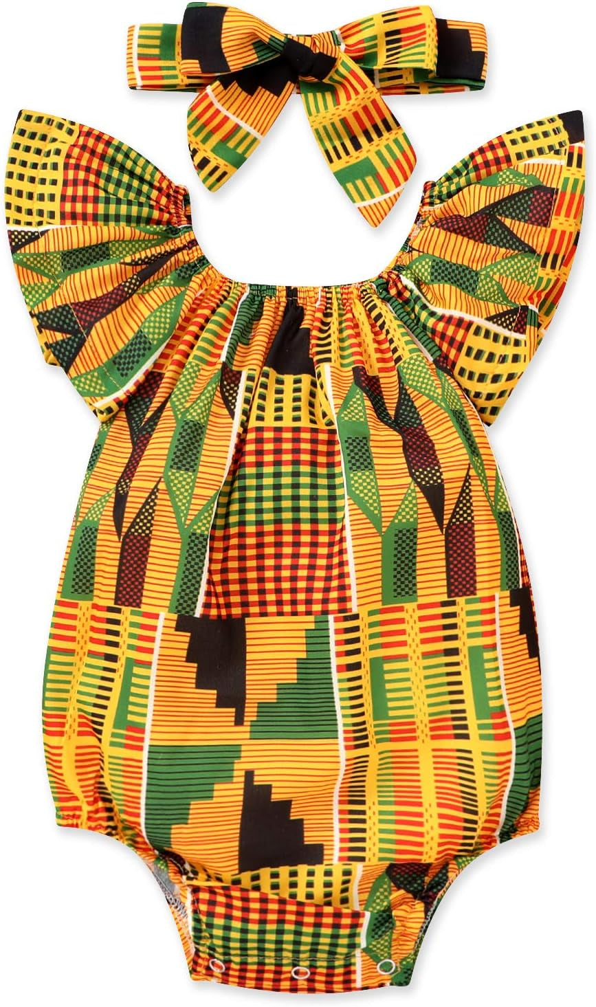 African-Inspired Dashiki Ankara Outfit Set for Girls by