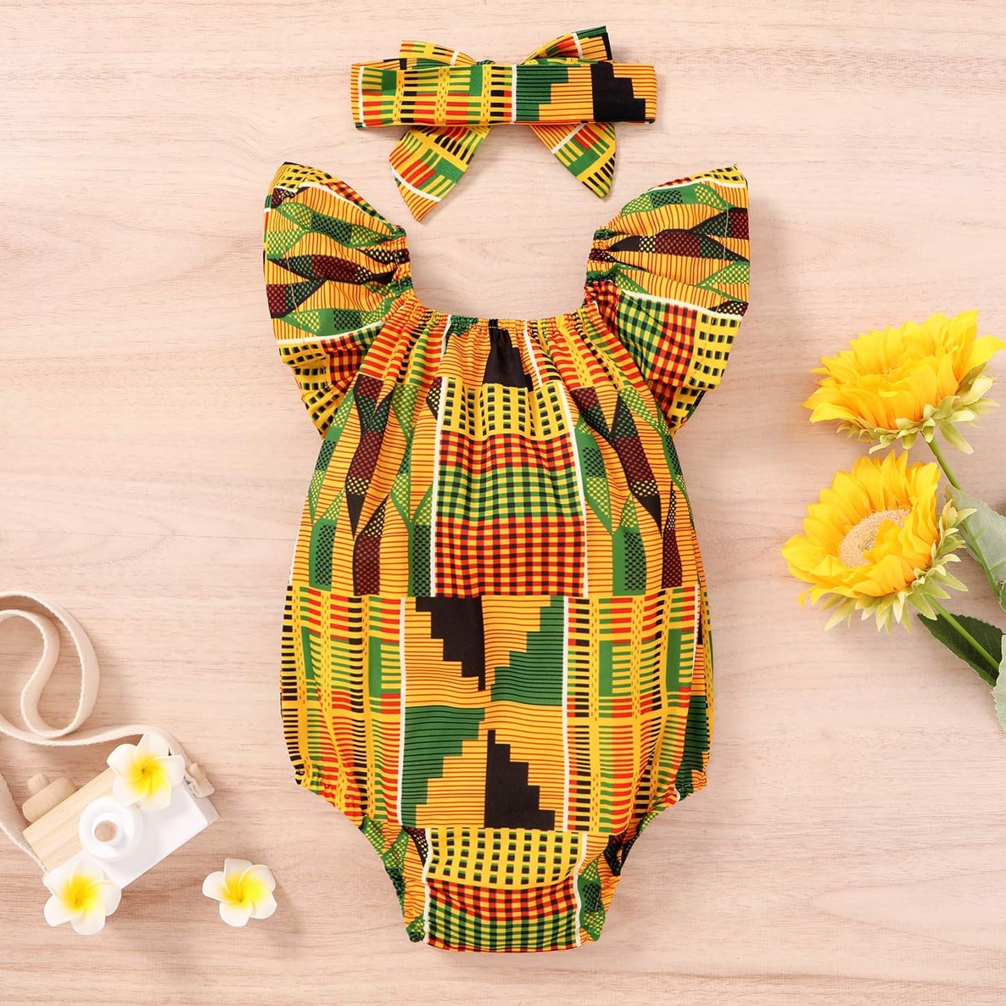 African-Inspired Dashiki Ankara Outfit Set for Girls by